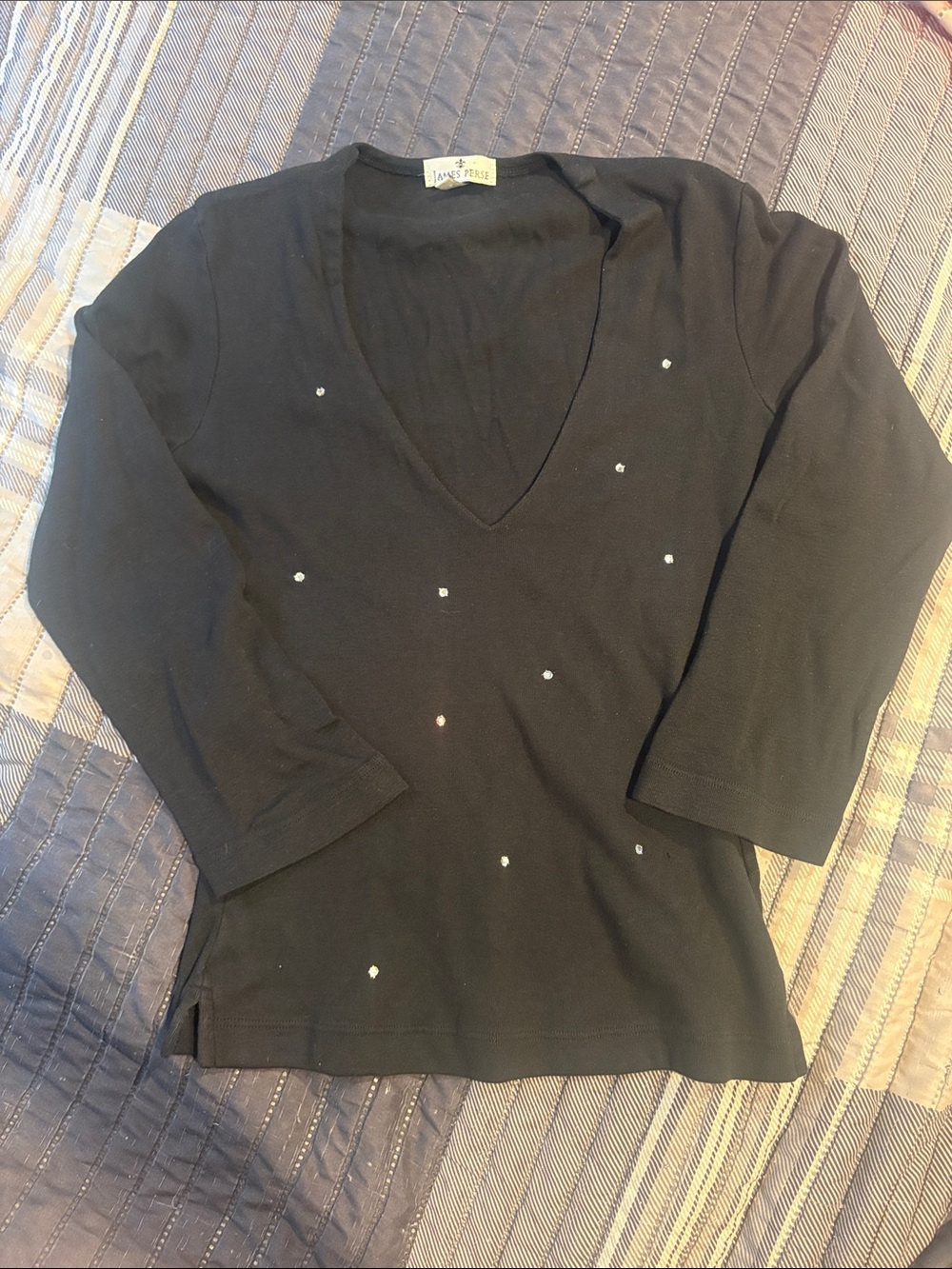 embellished diamond jewel 90s y2k fitted bedazzled stretchy tee